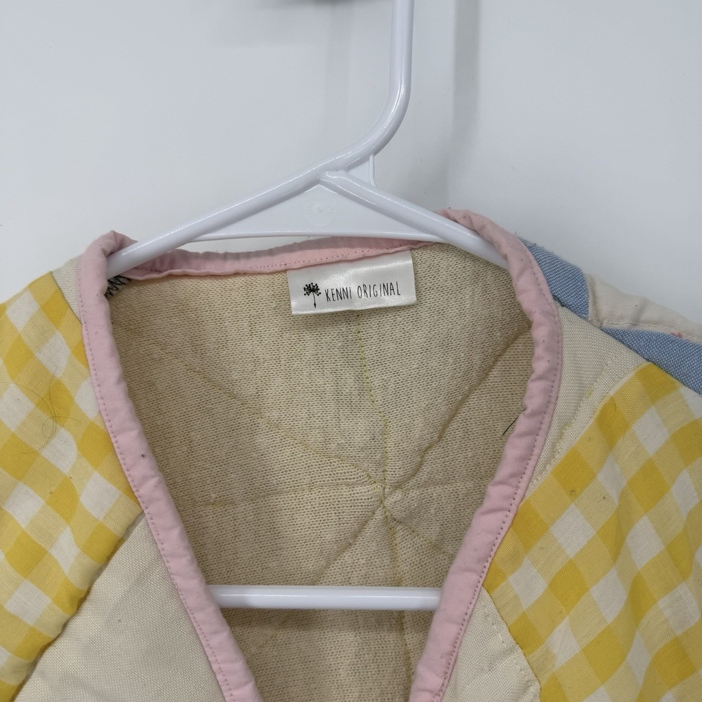 Patchwork Quilted Jacket - Pink, Yellow, Blue - image 4